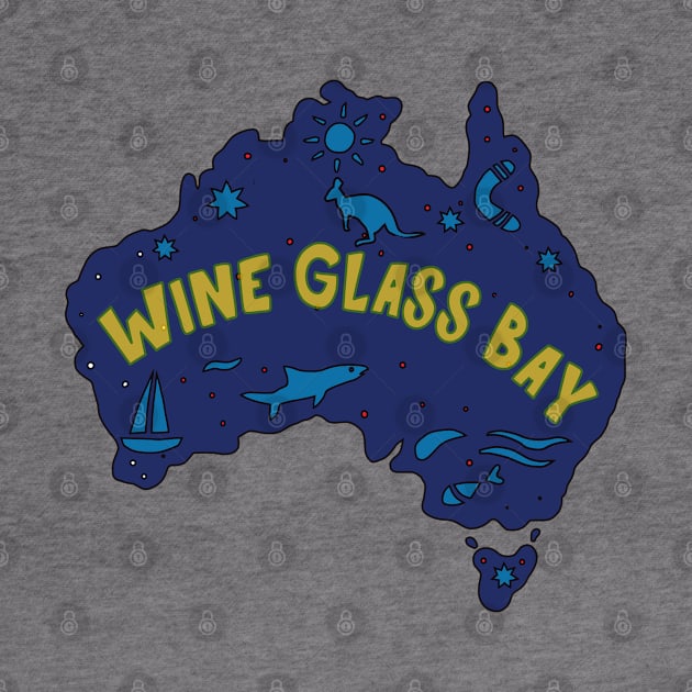 AUSSIE MAP WINE GLASS BAY by elsa-HD